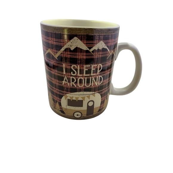 Funny Other - Coffee Mug "I Sleep Around" Primitives by Kathy- Funny Gift- RV Trailer Camping